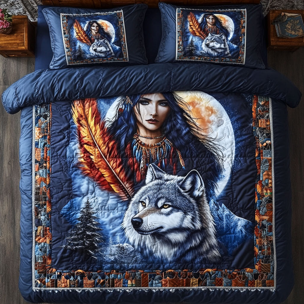 Spirit Bond Wolf And Woman WN0908076CL Duvet Cover Set