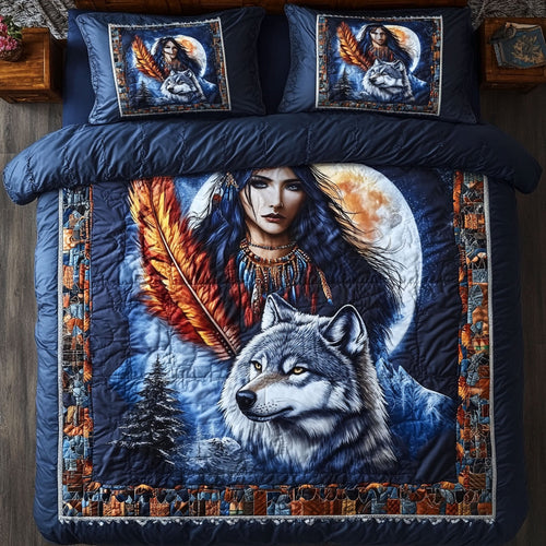 Spirit Bond Wolf And Woman WN0908076CL Duvet Cover Set