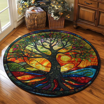 Tree Of Life WJ1604051CL Quilted Round Mat
