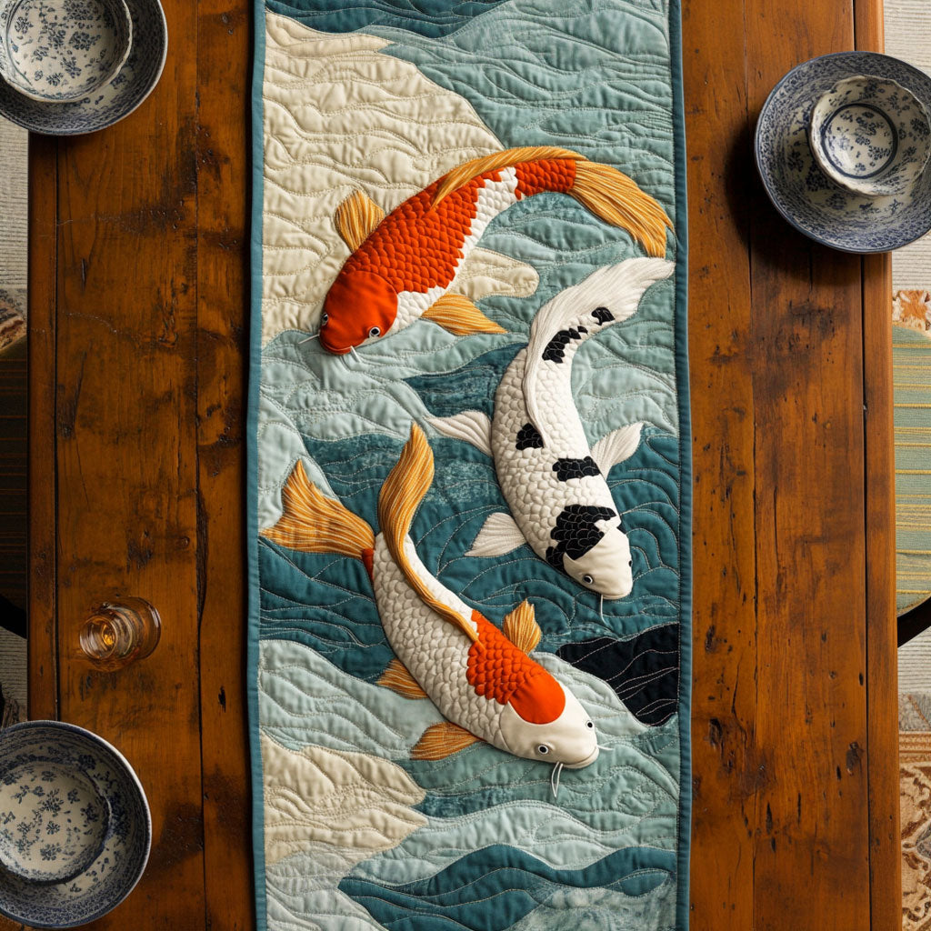 Rippled Beauty CP2804014CL Quilted Table Runner