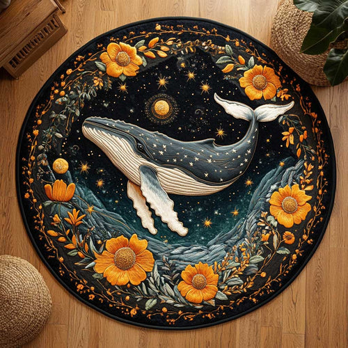 Whale Song WN0805052CL Quilted Round Mat