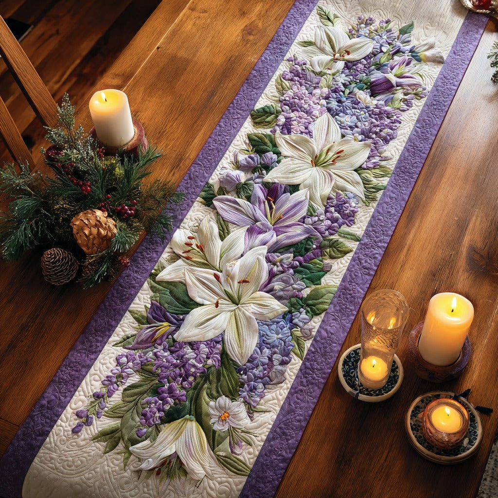 Purple Dream XR2111026CL Quilted Table Runner