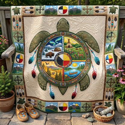 Sacred Turtle Medicine Wheel WN1806011CL Quilt