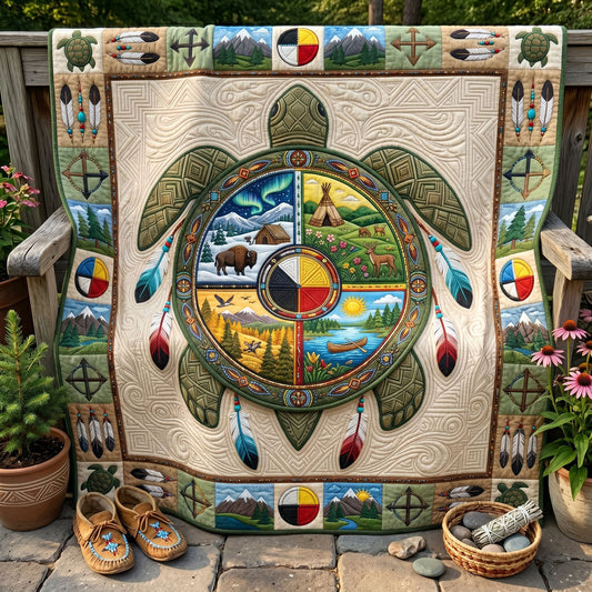 Sacred Turtle Medicine Wheel WN1806011CL Quilt