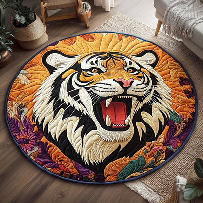 Baroque Tiger Portrait WJ0907035CL Quilted Round Mat
