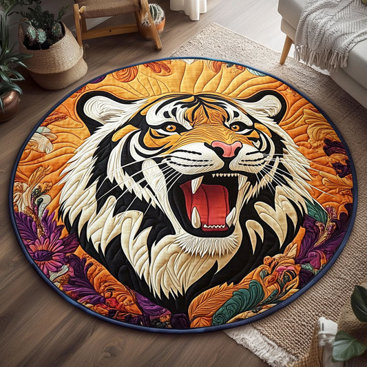 Baroque Tiger Portrait WJ0907035CL Quilted Round Mat