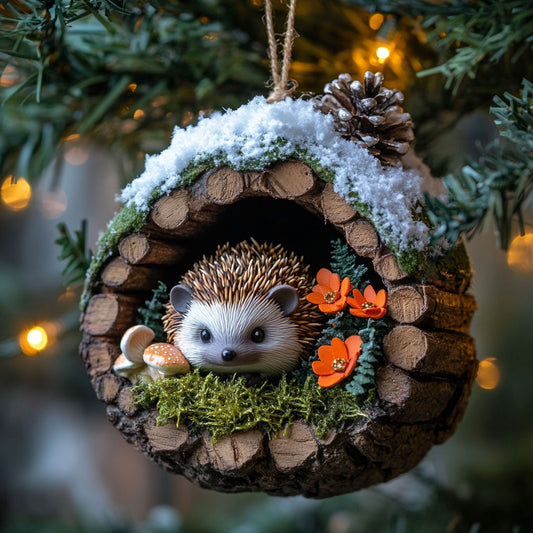 Hedgehog Christmas Home WN2411038CL Christmas Ornament