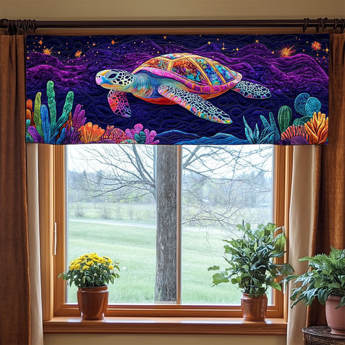 Cosmic Turtle Drift WJ2306023CL Quilted Valance