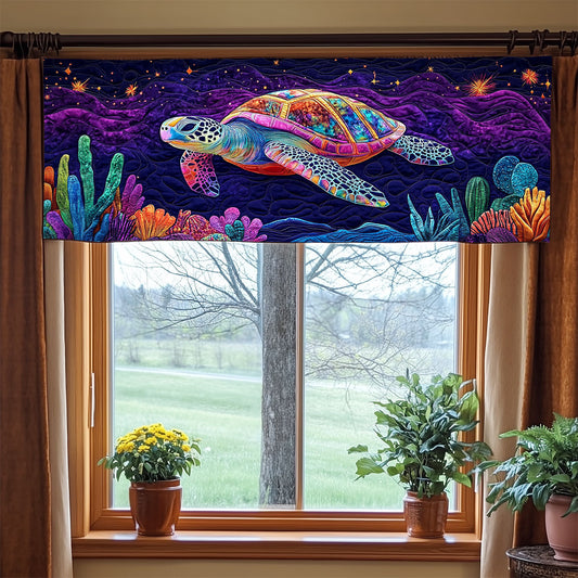 Cosmic Turtle Drift WJ2306023CL Quilted Valance