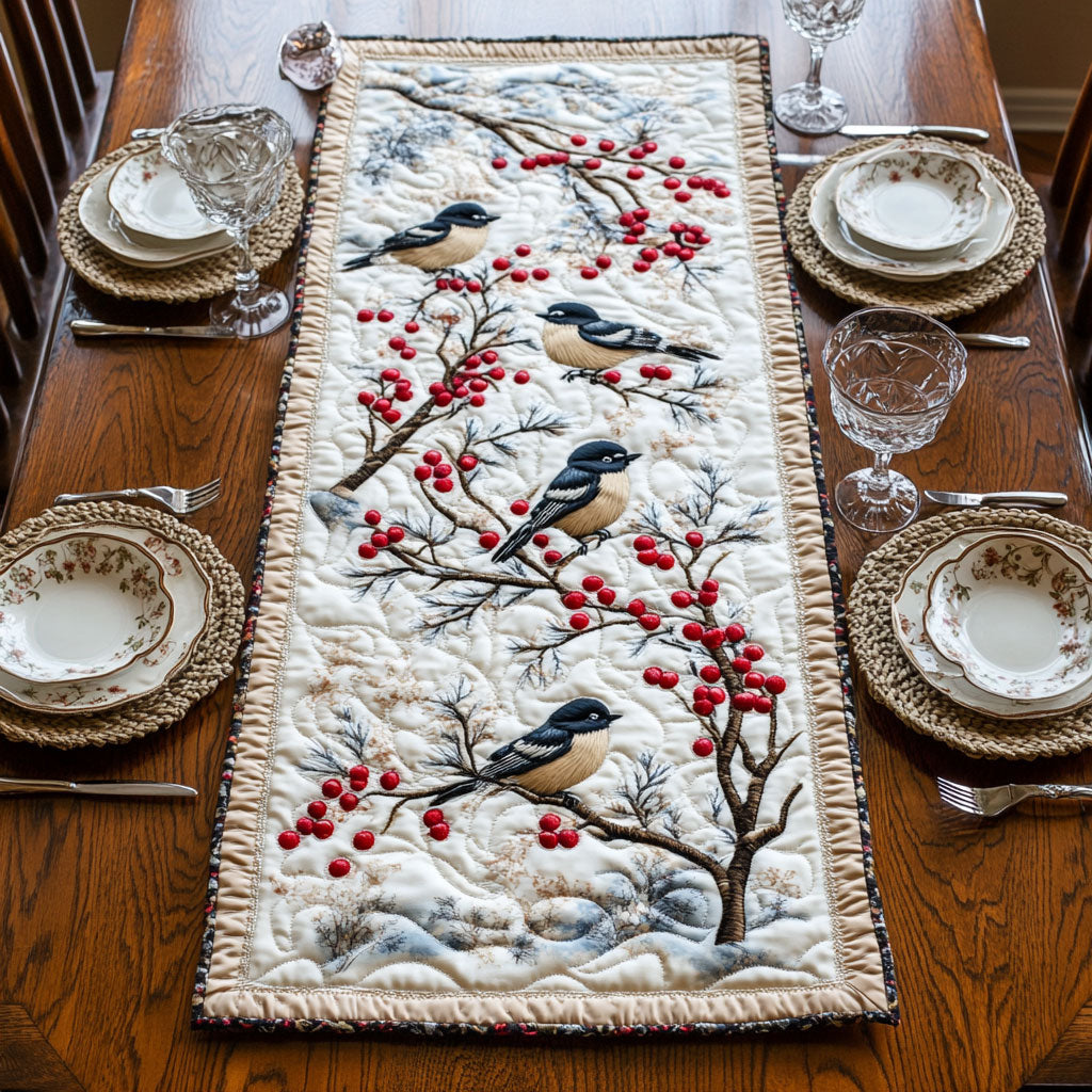 Winterberry Serenade CP0206073CL Quilted Table Runner