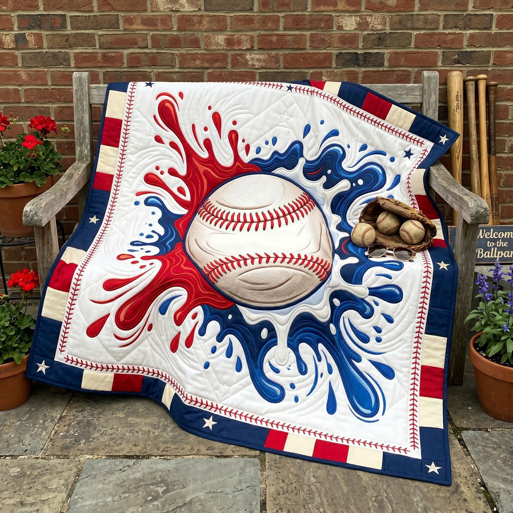 Patriotic Splash Baseball WN0206012CL Quilt