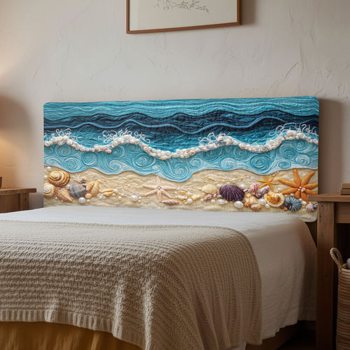 Seashell Sand Breeze CW1212050CL Quilted Headboard Slipcover