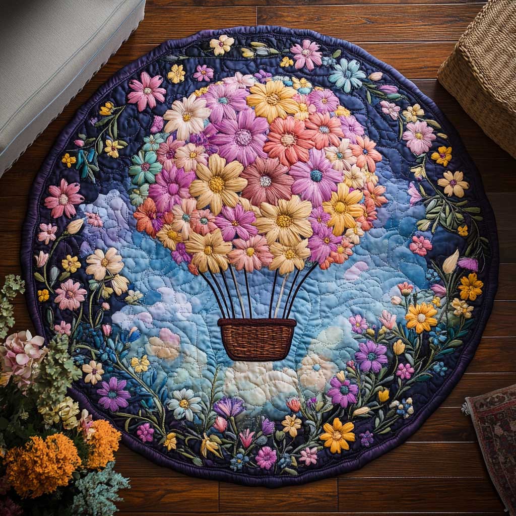 Bloom Basket WN2005046CL Quilted Round Mat