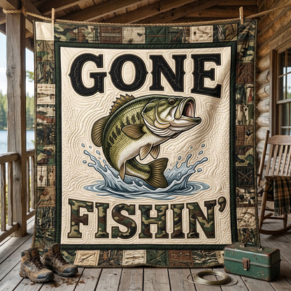 Gone Fishin’ Bass Fishing WN1205010CL Quilt