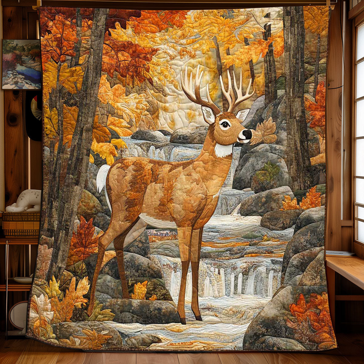 Autumn Forest Stag WP2001003CL Quilt