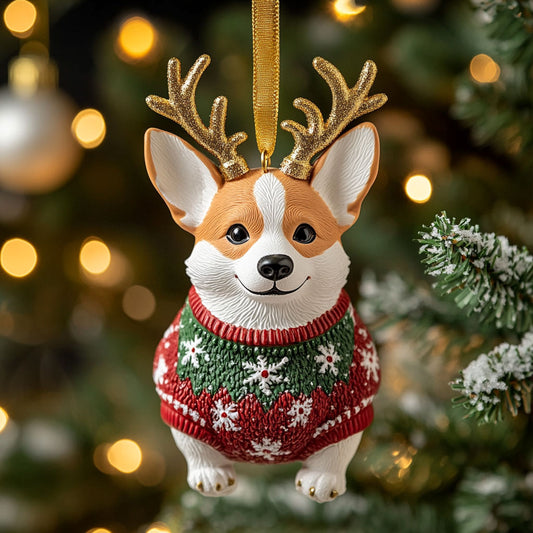 Santa Corgi Joy WN1410035CL Christmas Ornament
