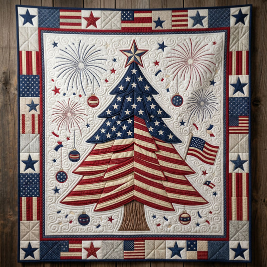 American Flag Christmas Tree WN0904008CL Quilt