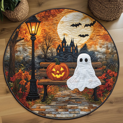 Boo On The Bench WJ0907037CL Quilted Round Mat