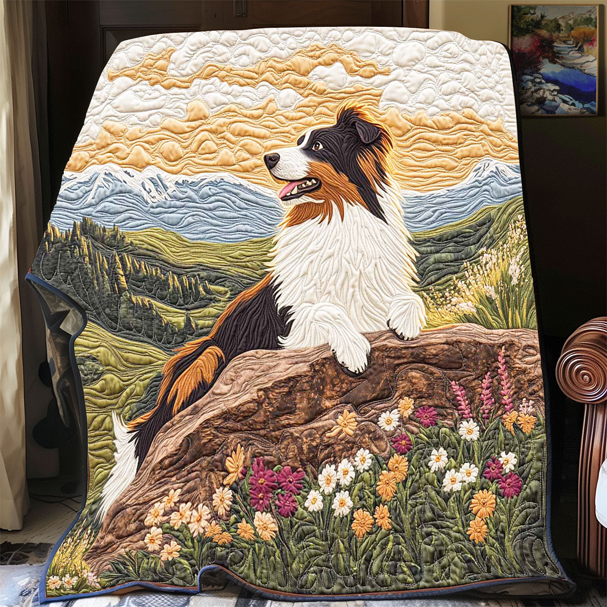 Serene Border Collie WP0701023CL Quilt