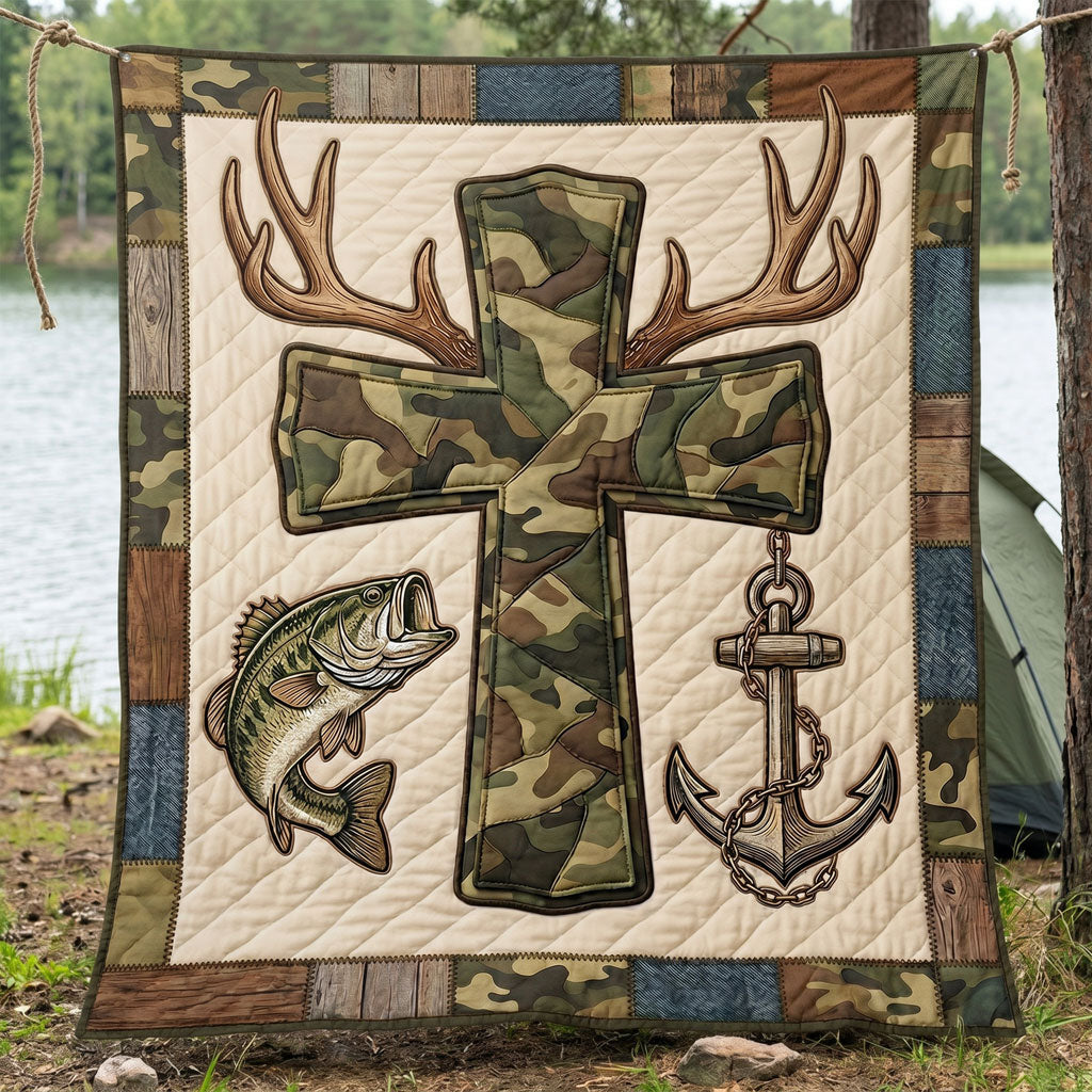 Faith And Outdoors Camo Cross WN1004005CL Quilt