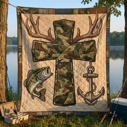 Faith And Outdoors Camo Cross WN1004005CL Quilt