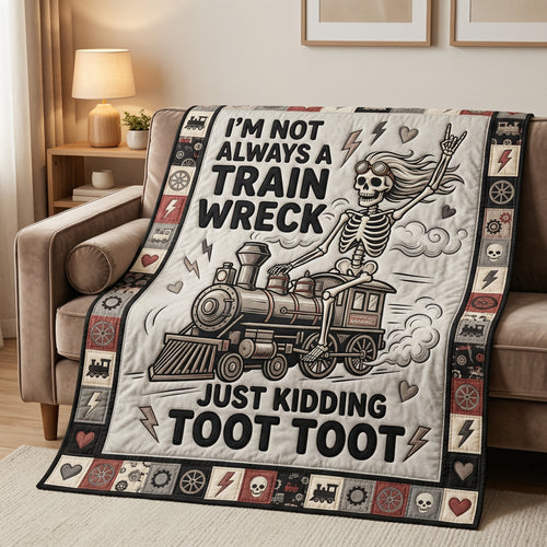 Funny Skeleton Train Wreck WN0604016CL Quilt