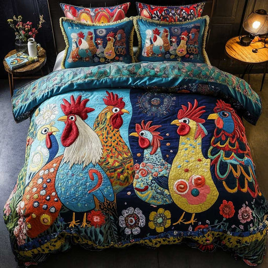 Colorful Chicken Funny WN2502060CL Duvet Cover Set