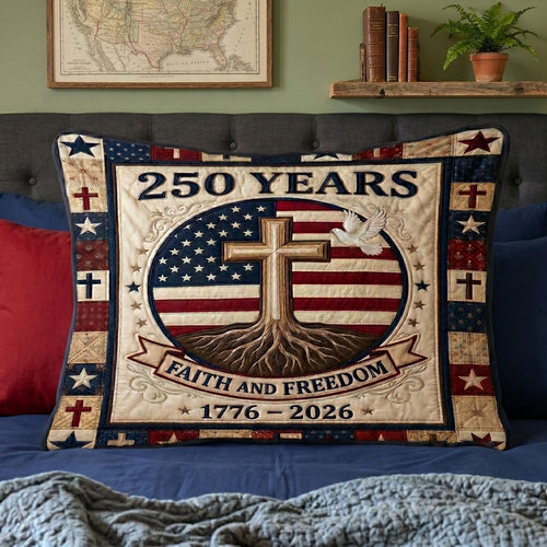 Faith And Freedom 250 Years WN1604002CL Quilted Bedding Pillow Case
