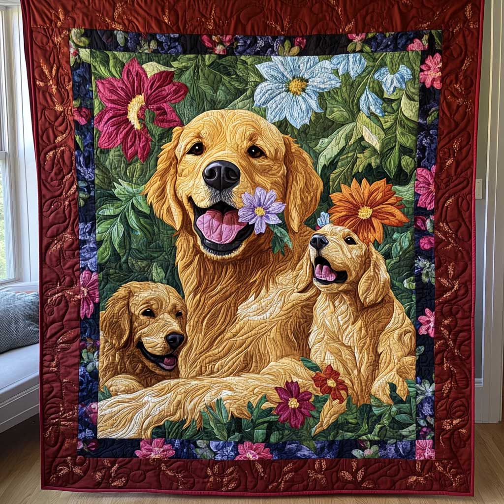 Golden Retriever Family WP1302017CL Quilt