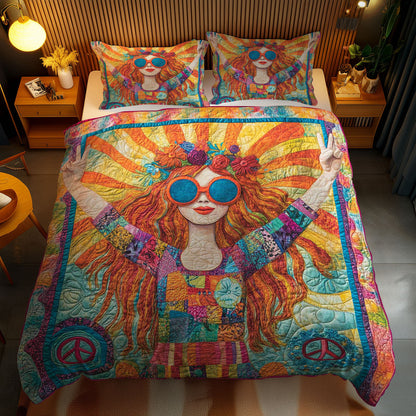 Free Spirit Hippie Girl WN1102057CL Duvet Cover Set