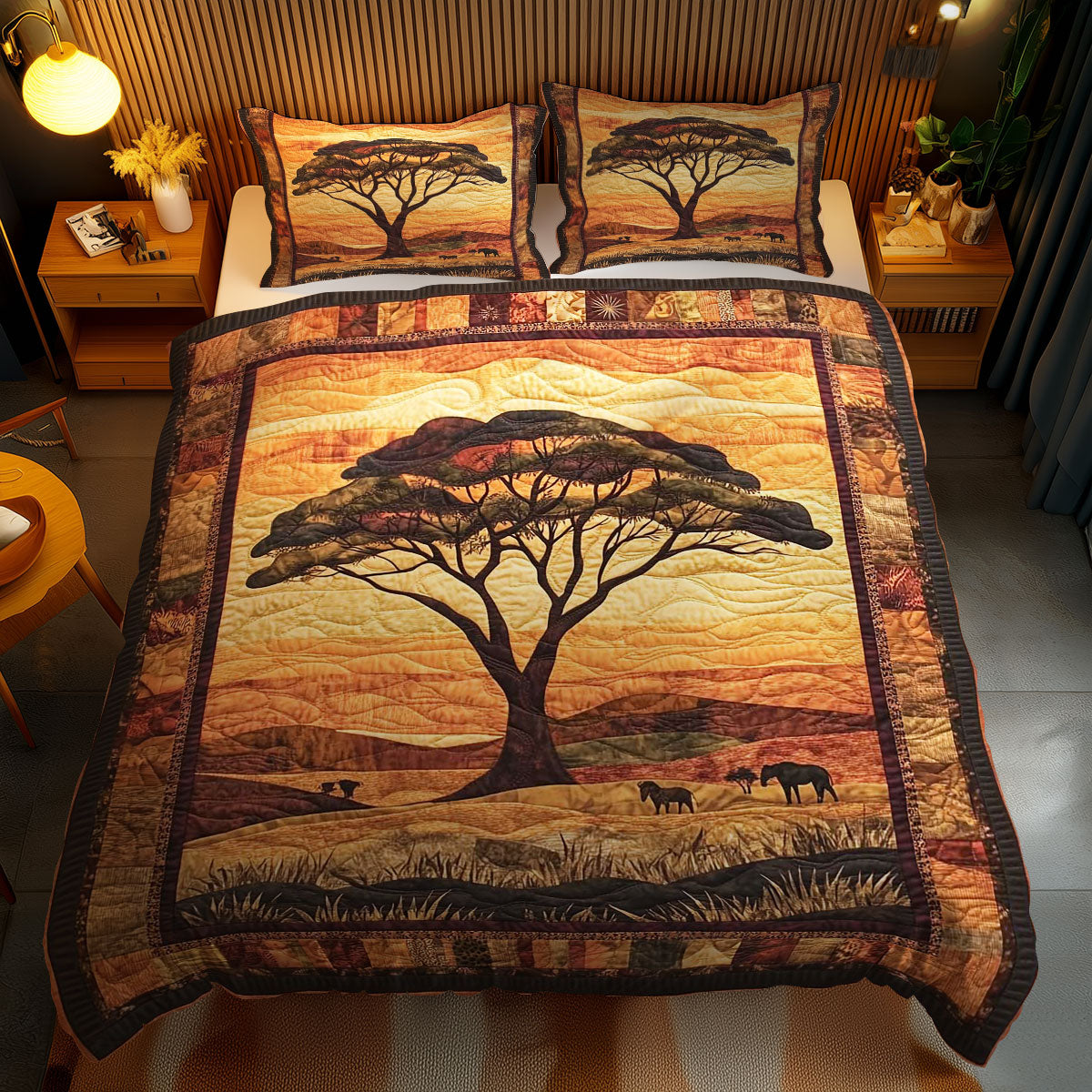 Golden African Safari WN2502066CL Duvet Cover Set