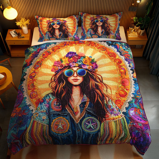 Groovy Hippie Girl WN1102061CL Duvet Cover Set