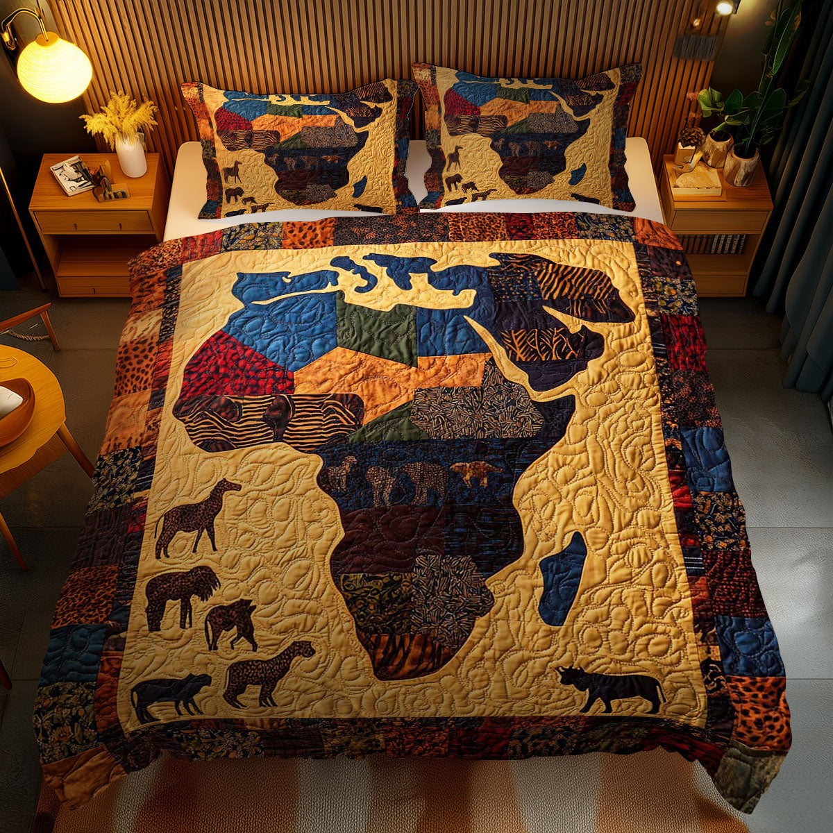 Patchwork African Safari WN2502072CL Duvet Cover Set