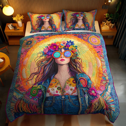 Peace And Love Hippie Girl WN1102069CL Duvet Cover Set