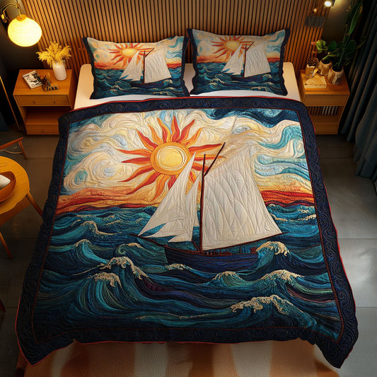 Sunset Sailboat WN0602092CL Duvet Cover Set