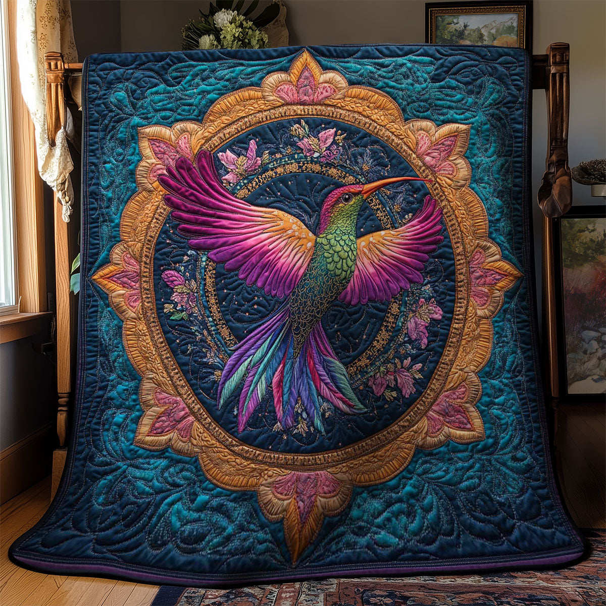 Celestial Hummingbird Mandala WN2001024CL Quilt