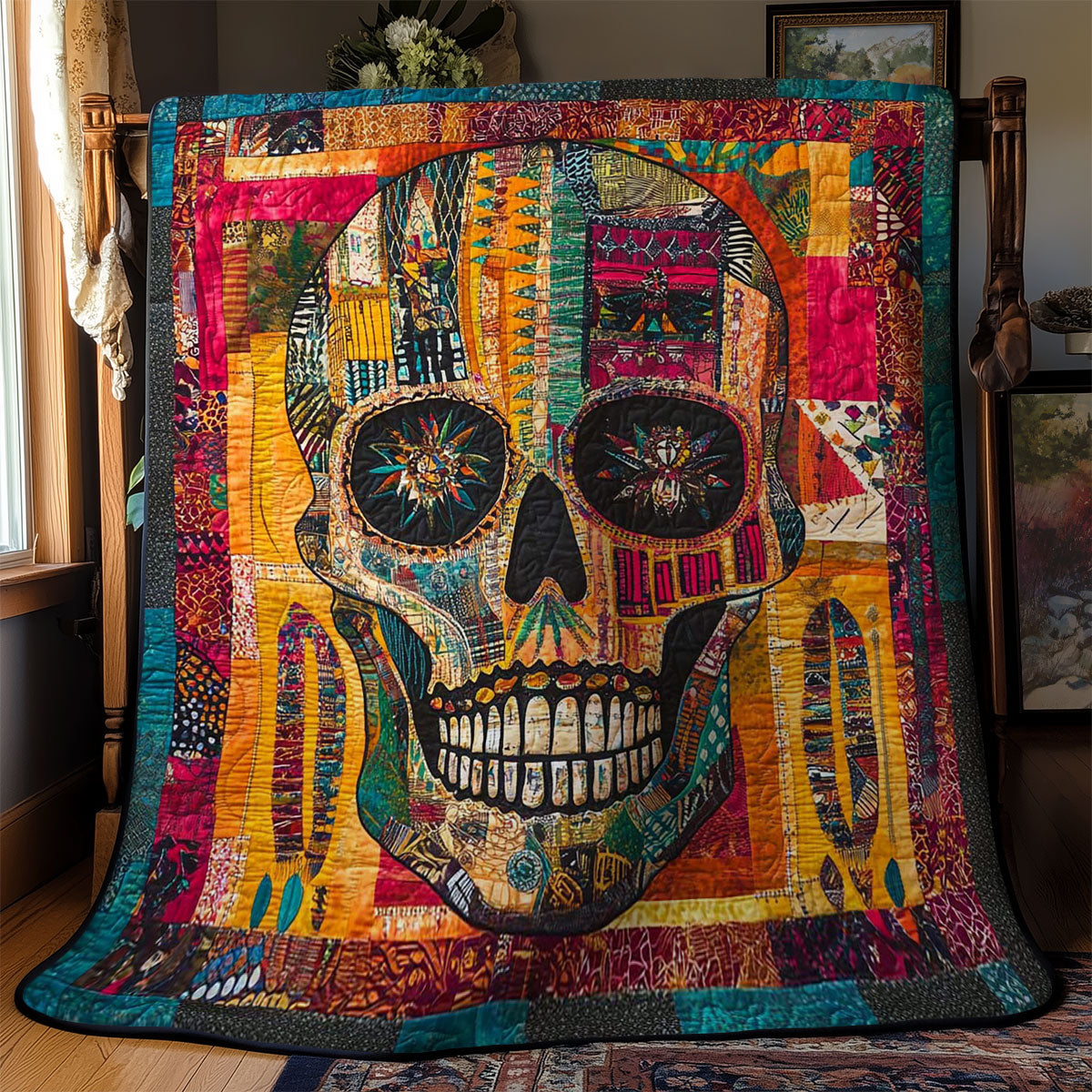 Dark African Skull WN2702008CL Quilt