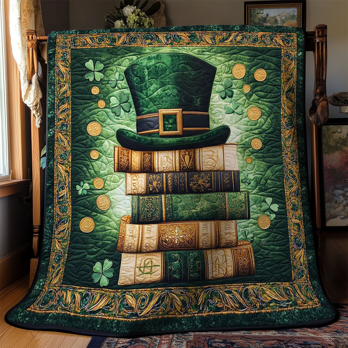 Leprechaun’s Book Pile WN2702099CL Quilt