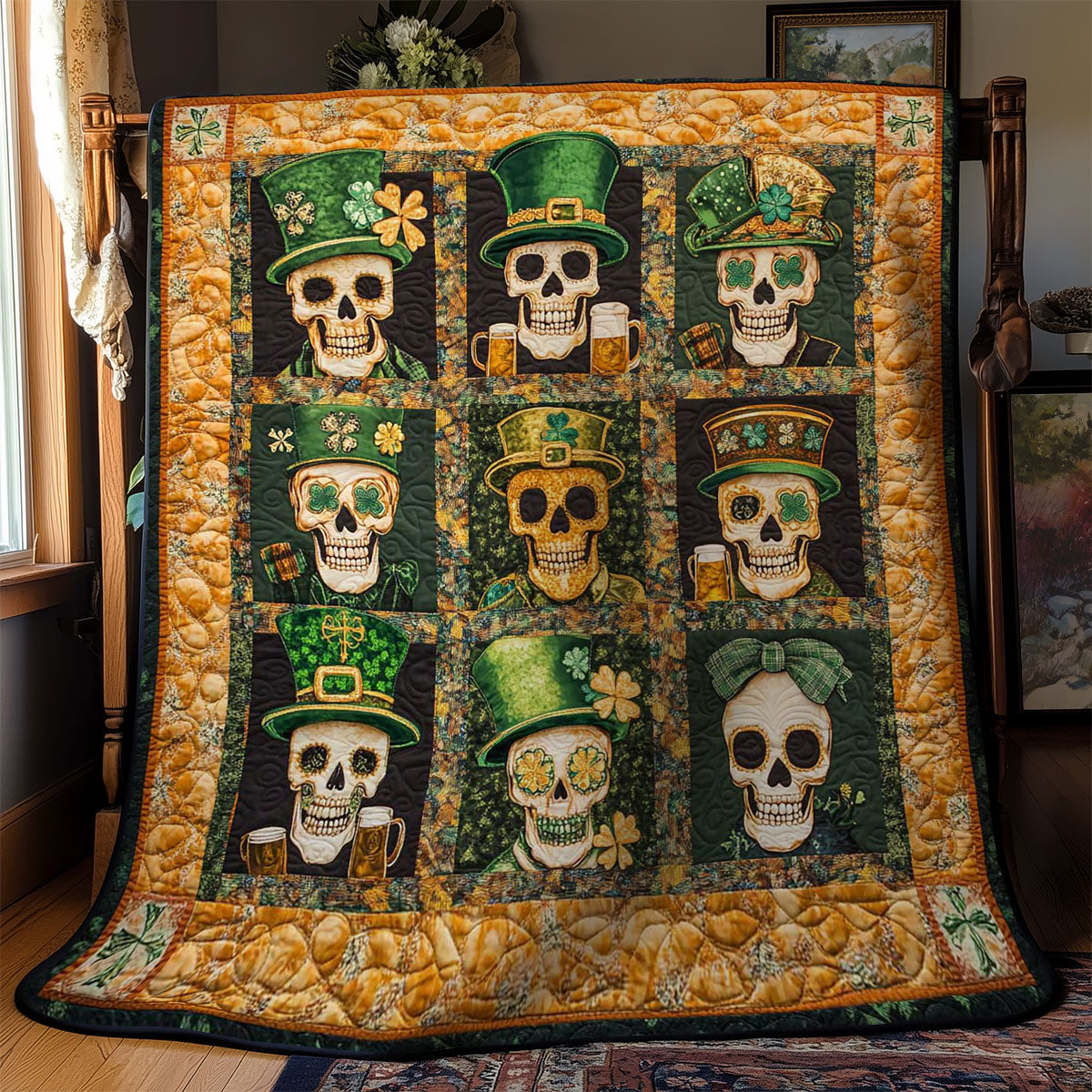 Shamrock Skull WN2702022CL Quilt