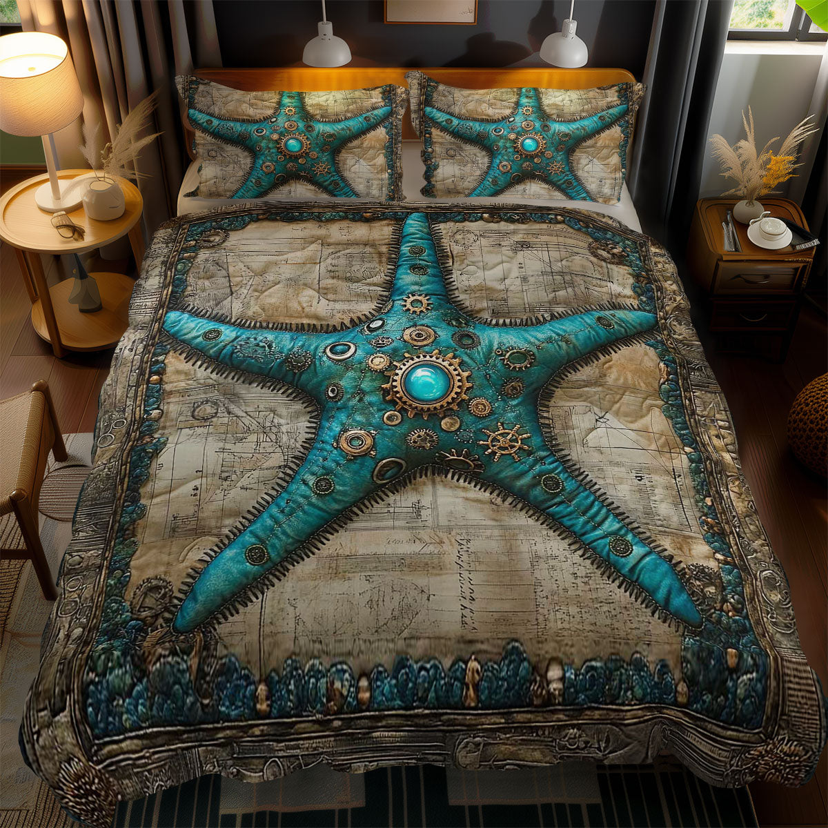 Clockwork Steampunk Starfish WN0602061CL Duvet Cover Set