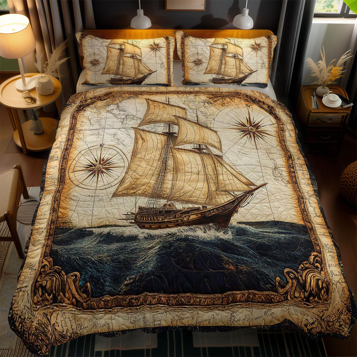 Compass Sailboat WN0602064CL Duvet Cover Set