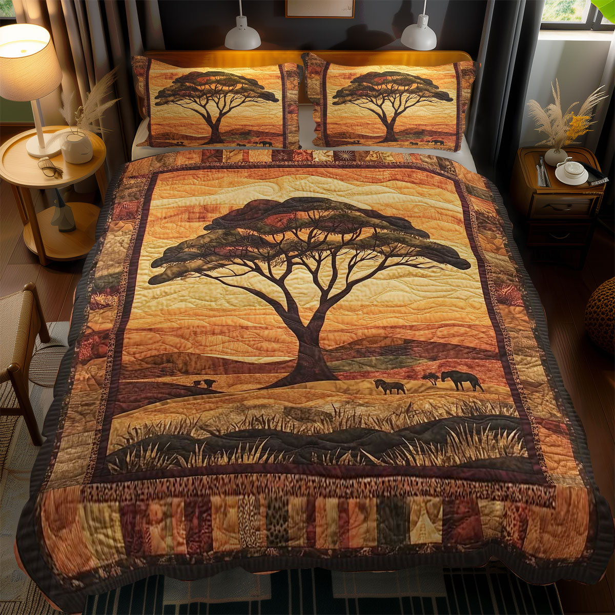 Golden African Safari WN2502066CL Duvet Cover Set