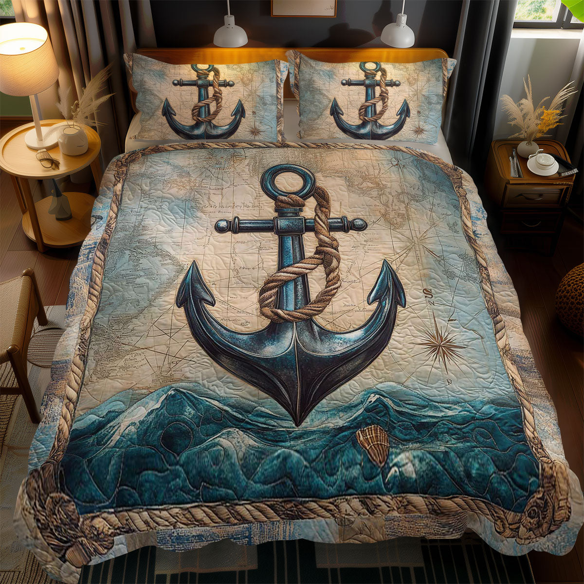 Nautical Anchor WN0602080CL Duvet Cover Set