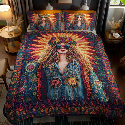 Radiant Hippie Girl WN1102074CL Duvet Cover Set