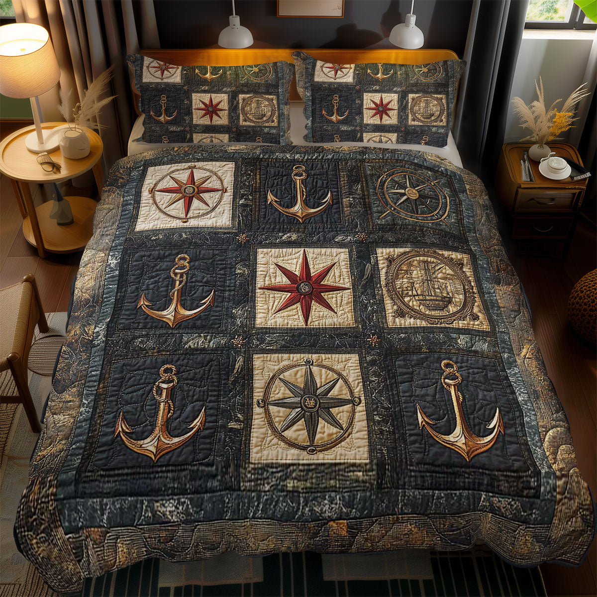 Seafarer’s Compass WN0602087CL Duvet Cover Set