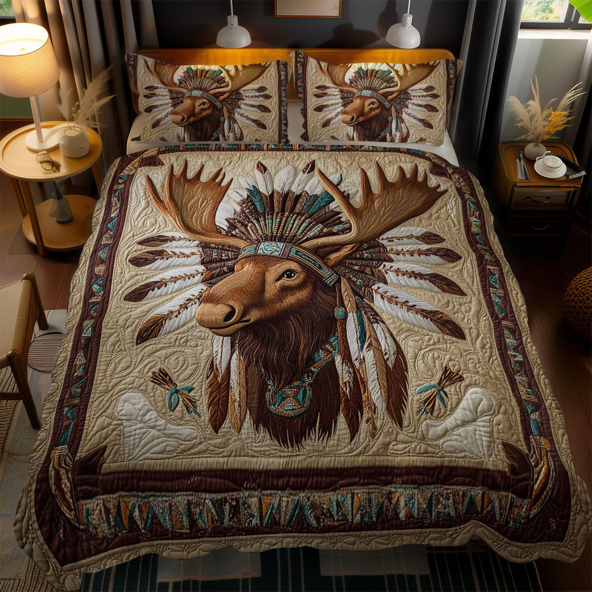 Tribal Moose WN1102085CL Duvet Cover Set