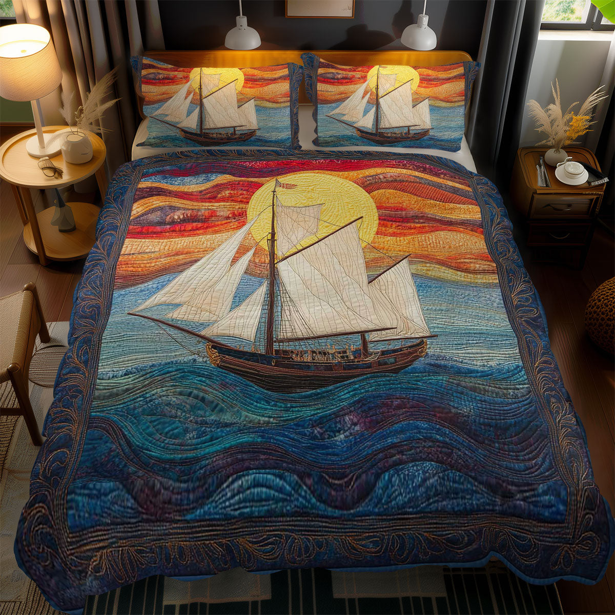 Wandering Sailboat WN0602104CL Duvet Cover Set