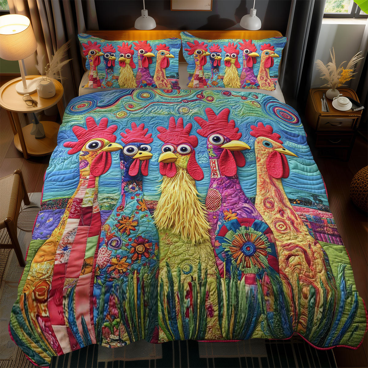 Zany Chicken Funny WN2502084CL Duvet Cover Set