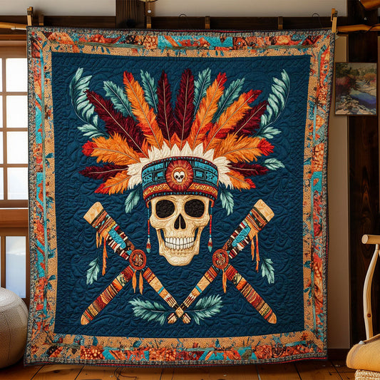 Crimson Skull And Feathers WN2001032CL Quilt