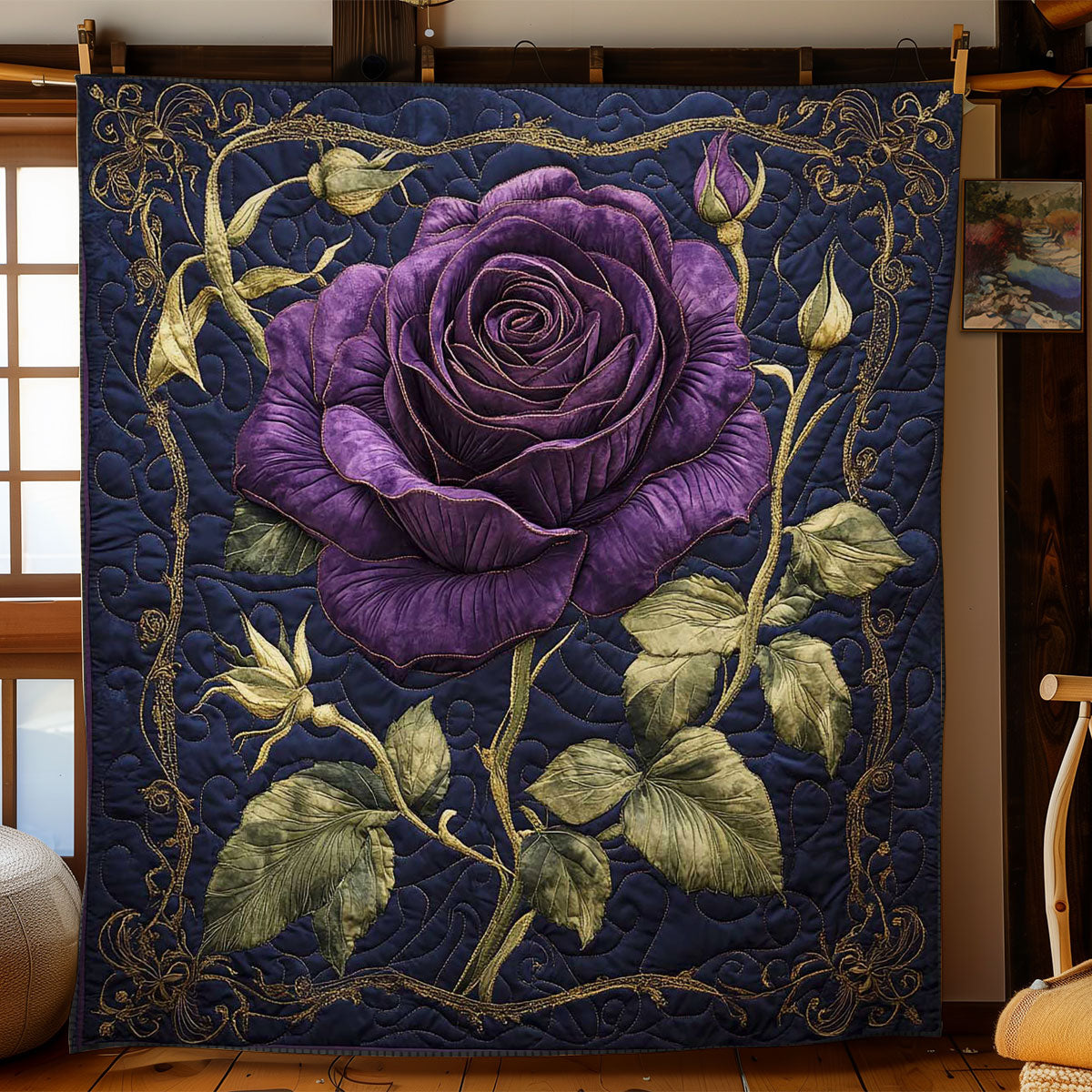 Dark Amethyst Rose WN2802027CL Quilt